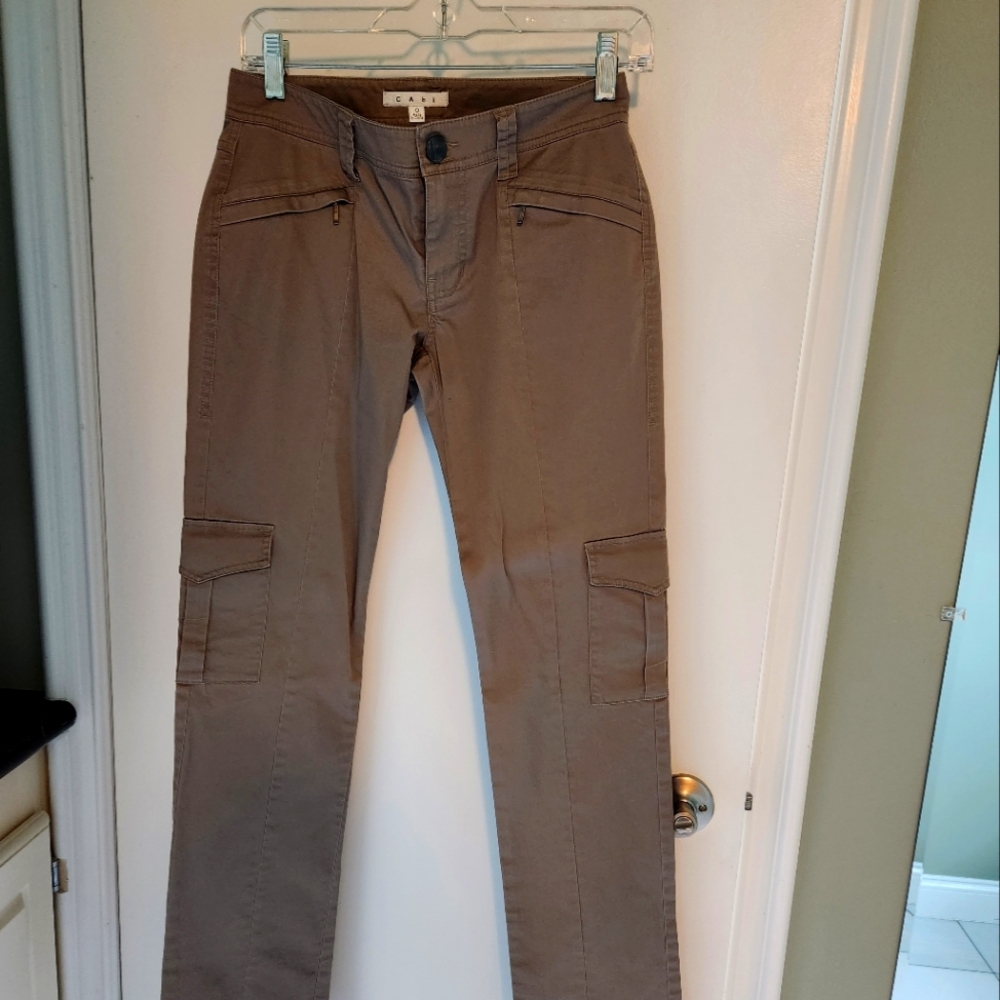 Cabi Low-rise Cargo Pants,  Taupe in size 0